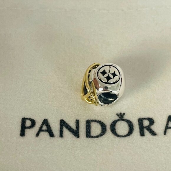 Pandora NFL Pittsburgh Steelers Football Helmet Charm Pendant - Picture 4 of 4